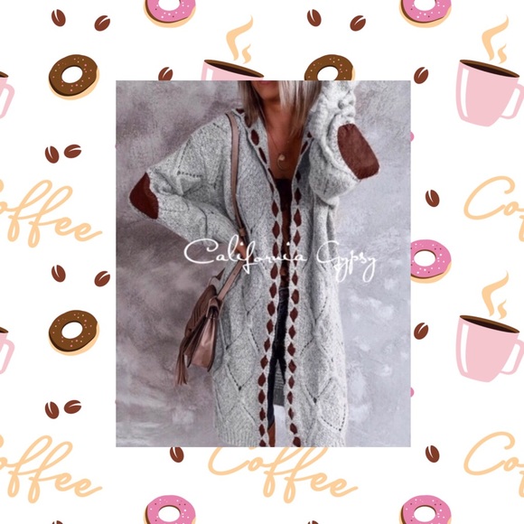 Knit Ribbon Hooded Cardigan Sweater - Picture 4 of 16